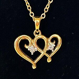 Gold Hearts Entwined Necklace